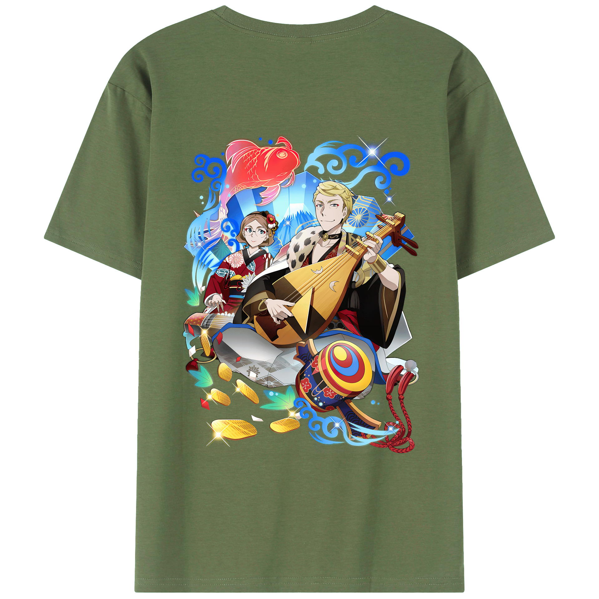 （画像用） 文豪ストレイドッグス Bungo Stray Dogs 綿100％ メンズ半袖Tシャツ（バックプリント） 通気性